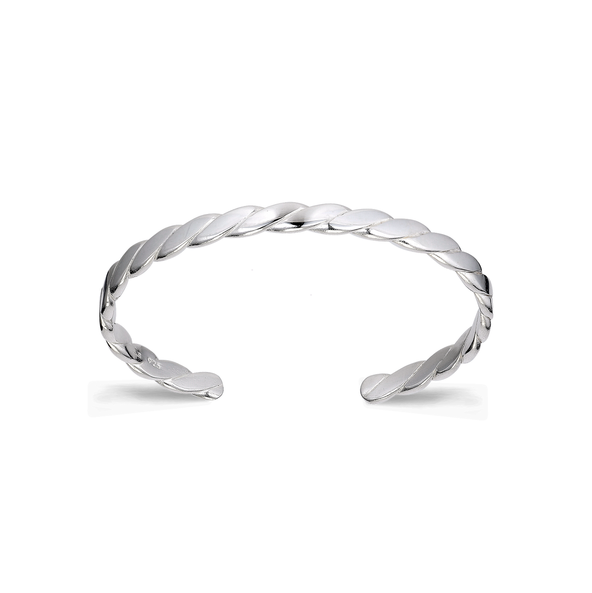 Bangle Sterling Silver Flat Twisted