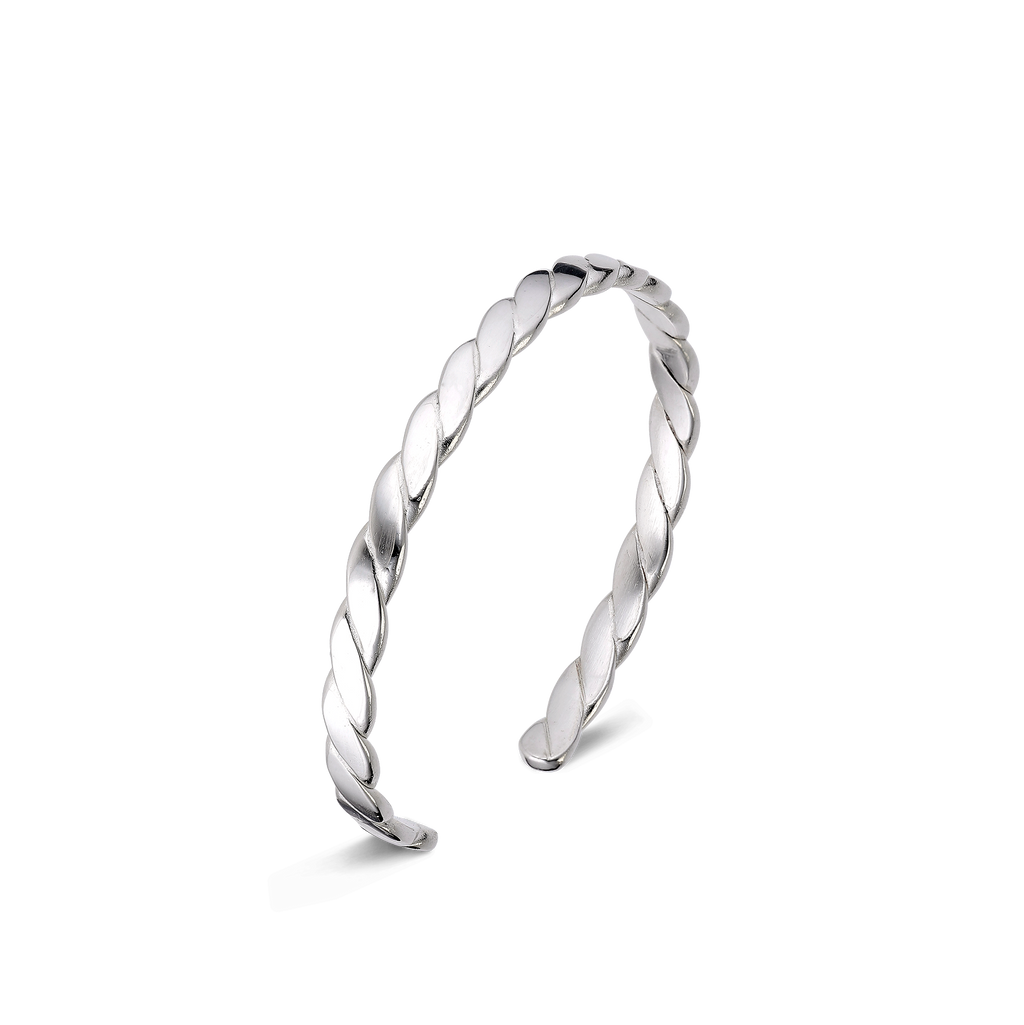 Bangle Flat Twisted made of Solid Sterling Silver 925 by Susan Brandt Jewelry