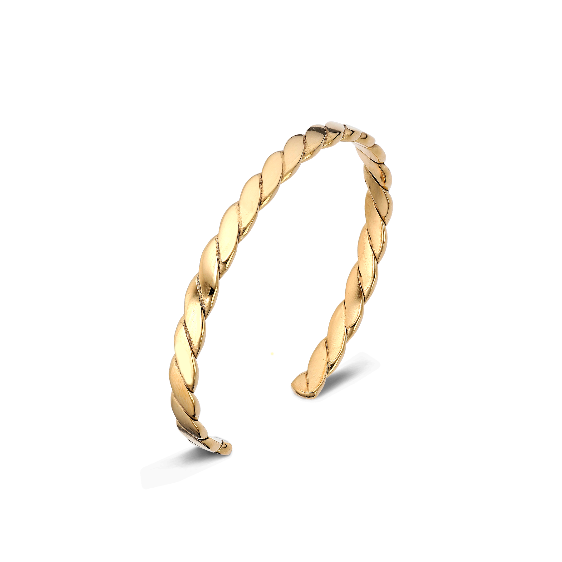 Bangle Flat Twisted 24K Gold Plated Solid Sterling Silver 925 by Susan Brandt Jewelry 1