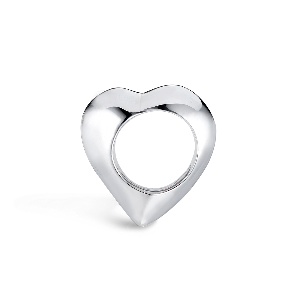 Love ring: Heart-shaped cocktail ring sterling silver Susan Brandt Jewelry