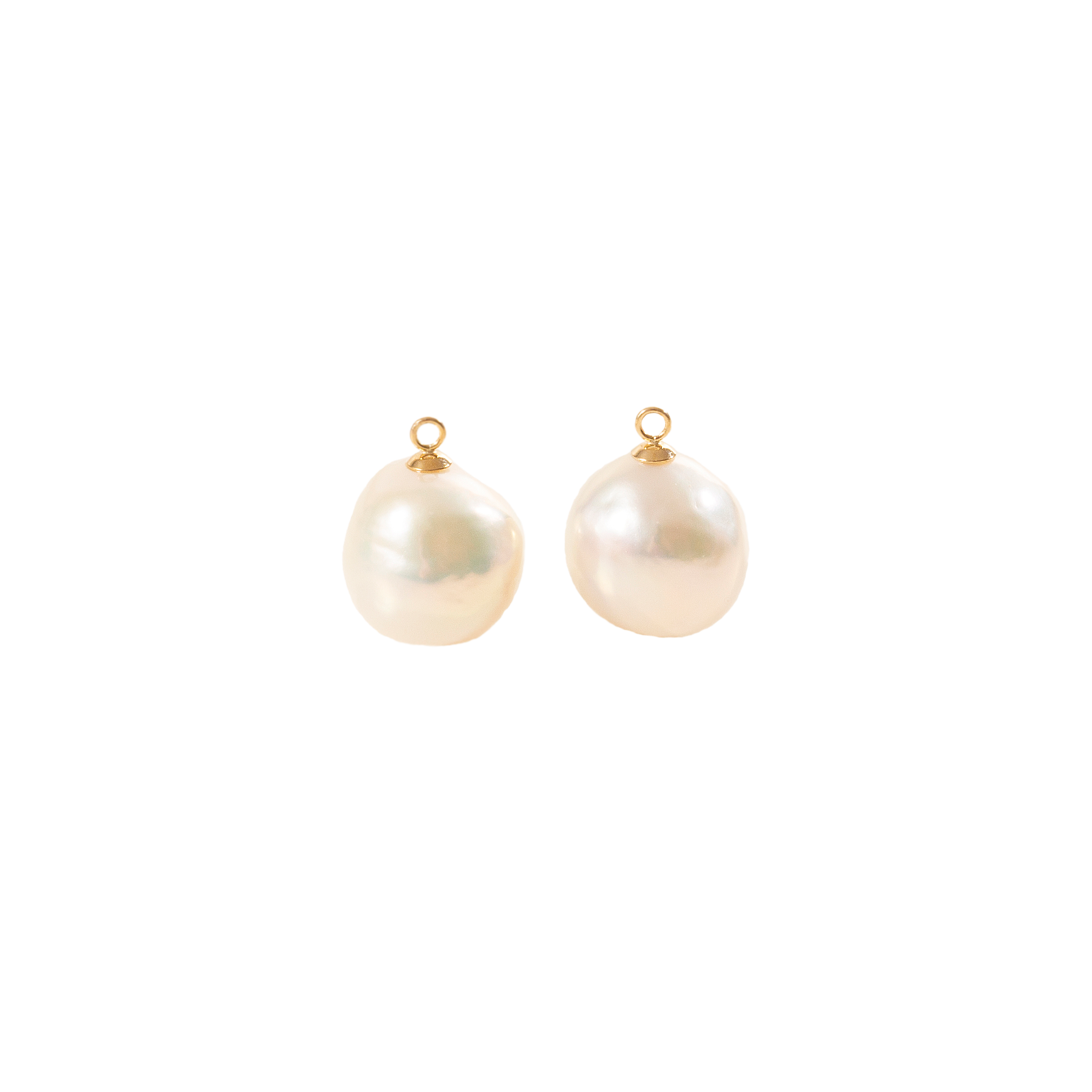 Pendants for Earrings 14K Solid Gold with White Freshwater Pearls by Susan Brandt Jewelry