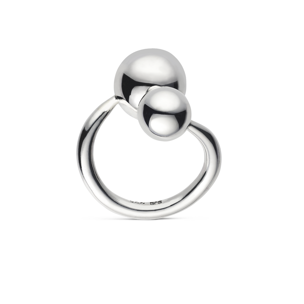 Silver ring with balls by Susan Brandt Jewelry